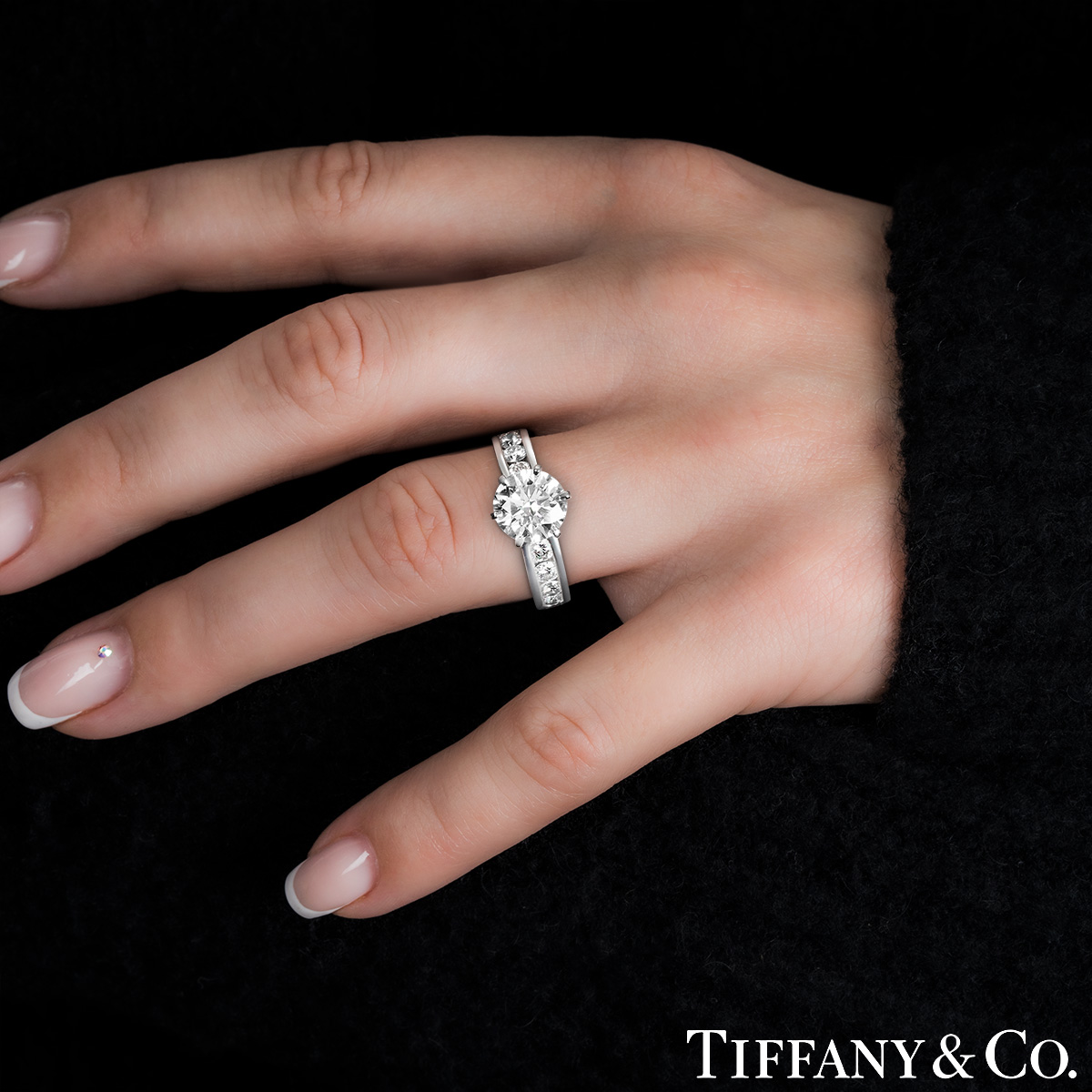 Tiffany & Co. Platinum Diamond Setting Ring 2.04ct F/VS1 XXX